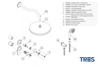 RECAMBIOS KIT TERMOSTATICA DUCHA CLASIC TRES